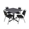 Kobe Kobe Square Table & Chair Set, Wood, Metal, Vinyl Top, Grey TKB4848GY29BK - alternate 1
